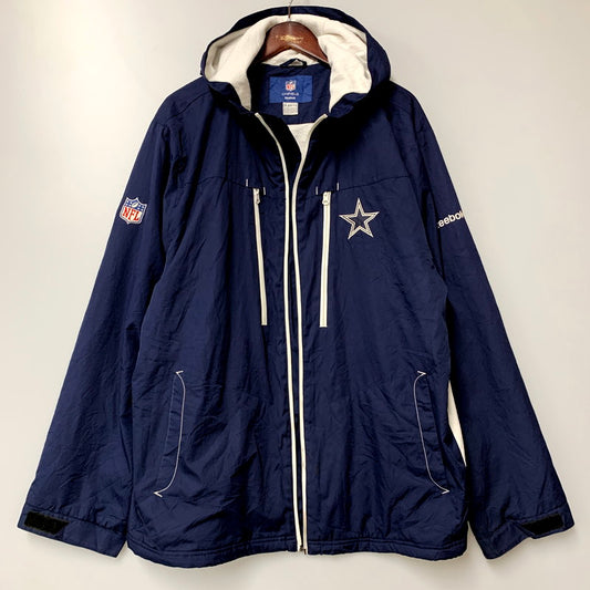 【中古品】【メンズ】 Reebok リーボック NFL COWBOYS カウボーイズ ジャケット アウター 古着 146-240421-mk-11-izu サイズ：XL カラー：ネイビー 万代Net店