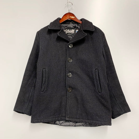 【中古品】【メンズ】 schott ショット PEA JACKET ピーコート USA製 アウター 145-240429-ay-19-izu サイズ：38 カラー：ブラック 万代Net店