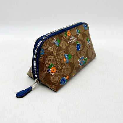 【中古品】【レディース】 COACH コーチ シグネチャー フラワーポーチ F58696 小物入れ メイクポーチ 180-240630-hi-28-izu カラー：ベージュ 万代Net店