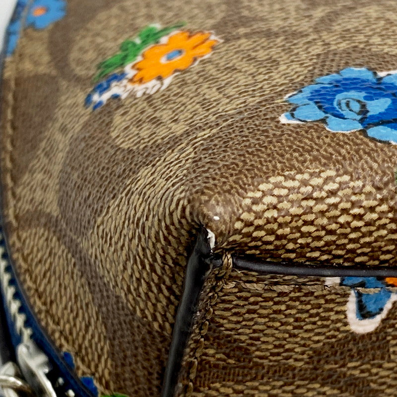 【中古品】【レディース】 COACH コーチ シグネチャー フラワーポーチ F58696 小物入れ メイクポーチ 180-240630-hi-28-izu カラー：ベージュ 万代Net店