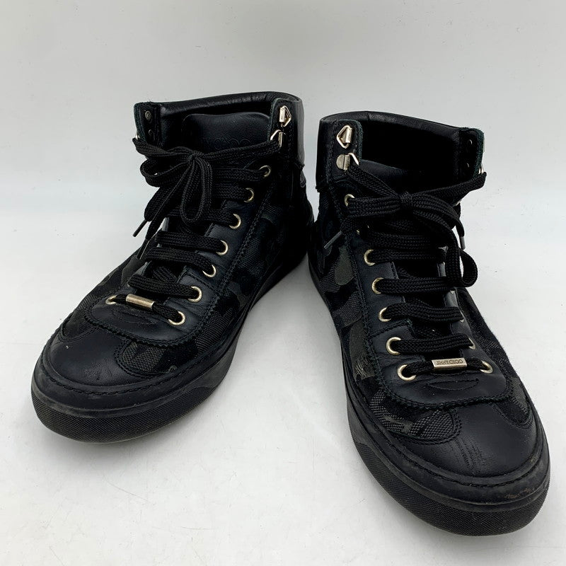 【中古品】【メンズ】 JIMMY CHOO ジミーチュウ 迷彩 スニーカー シューズ 靴 162-240420-mk-20-izu サイズ：40 1/2 カラー：ブラック 万代Net店