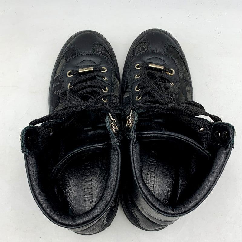 【中古品】【メンズ】 JIMMY CHOO ジミーチュウ 迷彩 スニーカー シューズ 靴 162-240420-mk-20-izu サイズ：40 1/2 カラー：ブラック 万代Net店