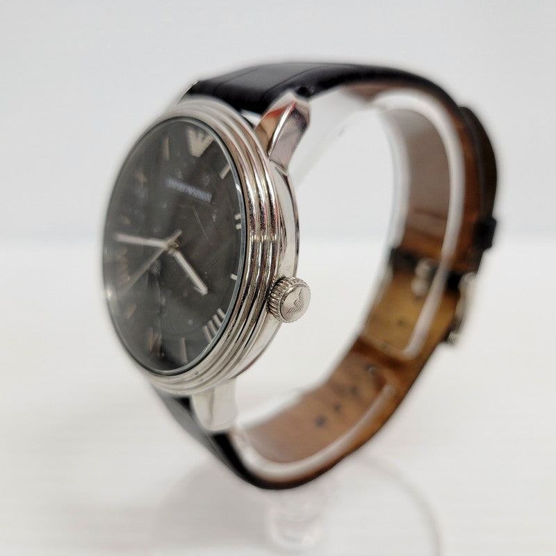 【中古品】【メンズ】 Emporio Armani エンポリオ・アルマーニ AR-1611 クオーツ 腕時計 197-240507-mk-14-izu カラー：シルバー×ブラック 万代Net店