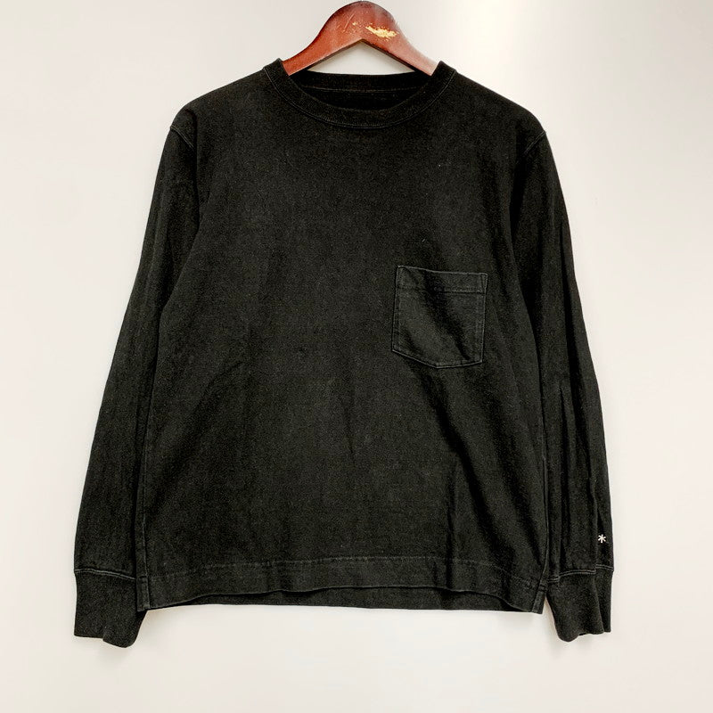 【中古品】【メンズ】 snowpeak スノーピーク HEAVY COTTON L/S T-SHIRT SW-21AU401 ヘビーコットン ロングスリーブ Tシャツ 長袖 トップス 144-240607-ay-29-izu サイズ：S カラー：ブラック 万代Net店