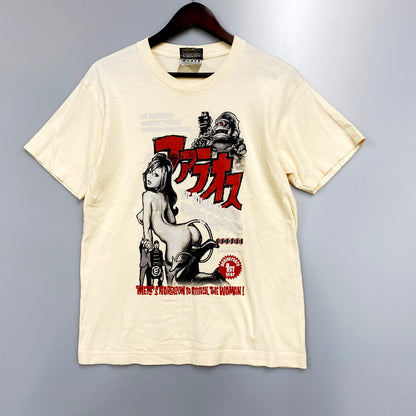 【中古品】【メンズ】  EROSTIKA SS TEE エロスティカ 半袖Tシャツ プリント トップス 147-240710-ay-03-izu サイズ：S カラー：ベージュ系 万代Net店