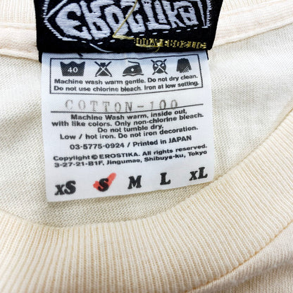 【中古品】【メンズ】  EROSTIKA SS TEE エロスティカ 半袖Tシャツ プリント トップス 147-240710-ay-03-izu サイズ：S カラー：ベージュ系 万代Net店