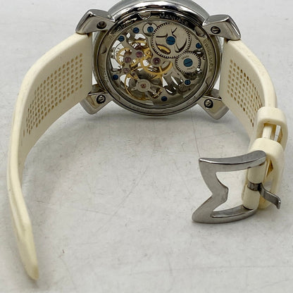 【現状渡し品】【メンズ】 Gaga Milano ガガ・ミラノ REF6090 腕時計 197-240506-mk-02-izu カラー：シルバー/ホワイト 万代Net店