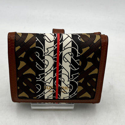 【中古品】【メンズ/レディース】 BURBERRY バーバリー コンパクトウォレット スモール モノグラムストライプ 二つ折り財布 181-240506-mk-18-izu カラー：茶系 万代Net店