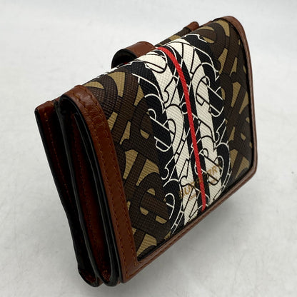 【中古品】【メンズ/レディース】 BURBERRY バーバリー コンパクトウォレット スモール モノグラムストライプ 二つ折り財布 181-240506-mk-18-izu カラー：茶系 万代Net店