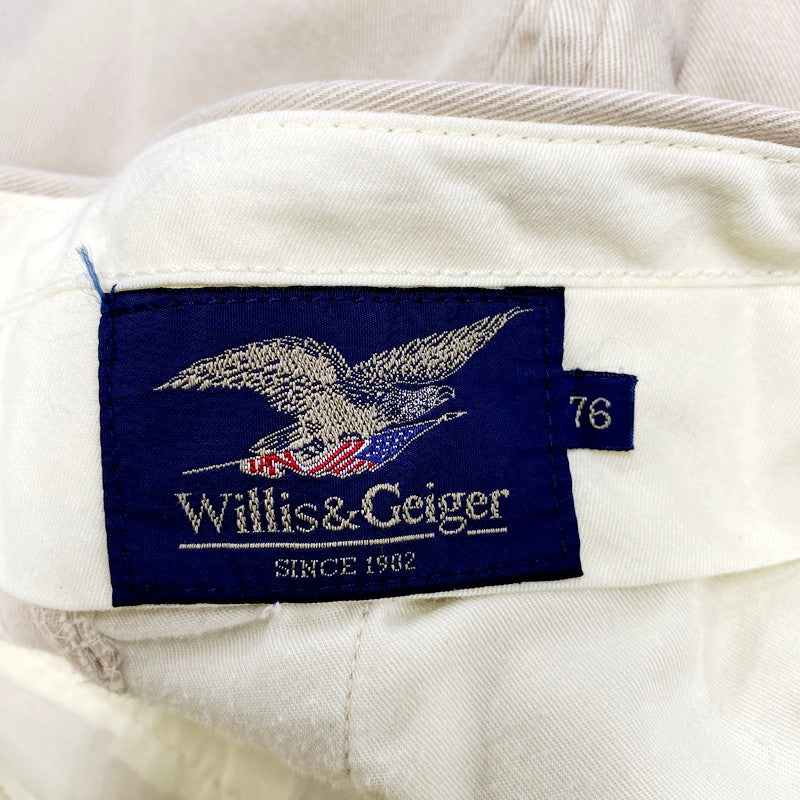 【中古品】【メンズ】  WILLIS&GEIGER TUCK PANTS ウィリスアンドガイガー タックパンツ ズボン ボトムス 157-240605-ay-15-izu サイズ：76 カラー：ベージュ 万代Net店