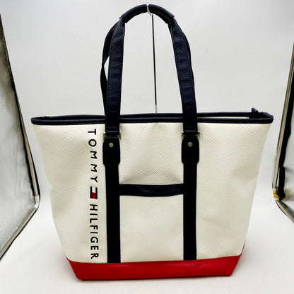 【中古品】【メンズ/レディース】 TOMMY HILFIGER トミーヒルフィガー THE FACE TOTE BAG フェイストートバッグ カバン 188-240607-hi-02-izu カラー：ホワイト 万代Net店