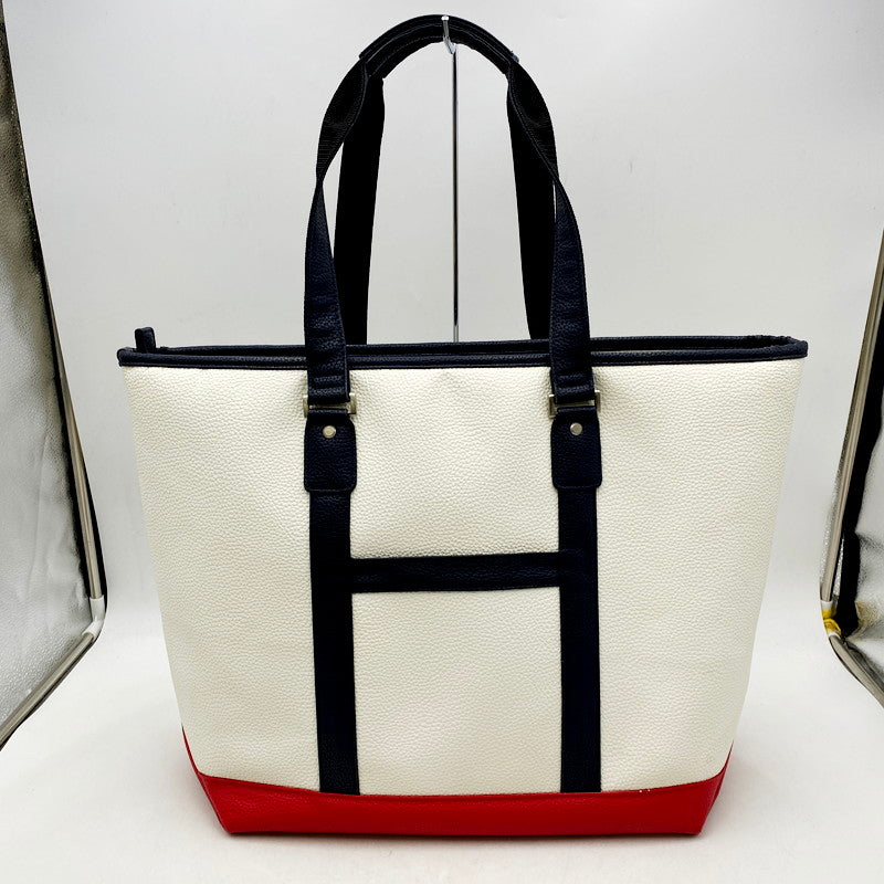 【中古品】【メンズ/レディース】 TOMMY HILFIGER トミーヒルフィガー THE FACE TOTE BAG フェイストートバッグ カバン 188-240607-hi-02-izu カラー：ホワイト 万代Net店