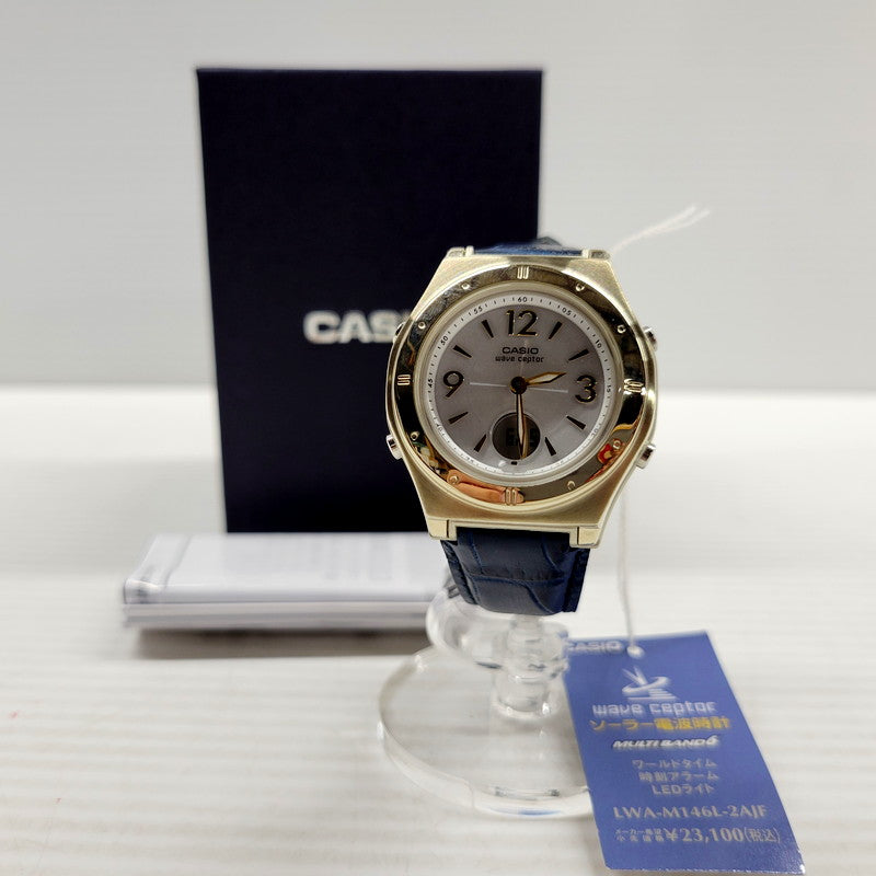 【中古美品】【メンズ/レディース】 CASIO カシオ LMA-M146 ソーラーコンビネーション ウォッチ 腕時計 197-240605-ay-04-izu サイズ：38.6×34.6×11.5mm カラー：シルバー×ブルー 万代Net店