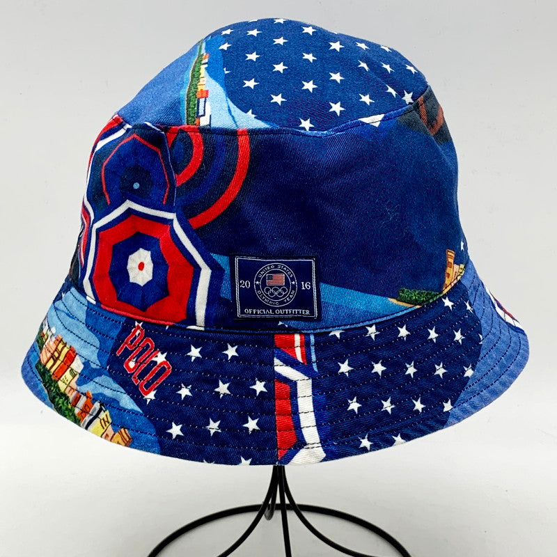 【中古品】【メンズ】 POLO RALPH LAUREN ポロ・ラルフローレン 2016 RIO OLYMPIC BUCKET HAT バケットハット 帽子 185-240615-hi-08-izu サイズ：L/XL カラー：ブルー 万代Net店