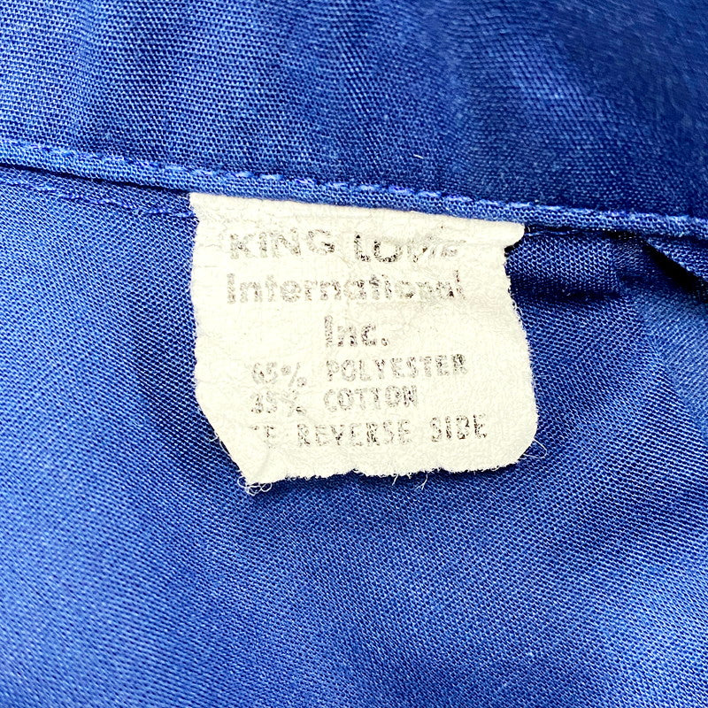 【中古品】【メンズ】  KING LOUIE 60-70S BOWLING SHIRT キングルイ ボーリングシャツ PERMANENT PRESSタグ USA製  刺繍 半袖 トップス 146-240628-ay-17-izu サイズ：L カラー：ブルー 万代Net店