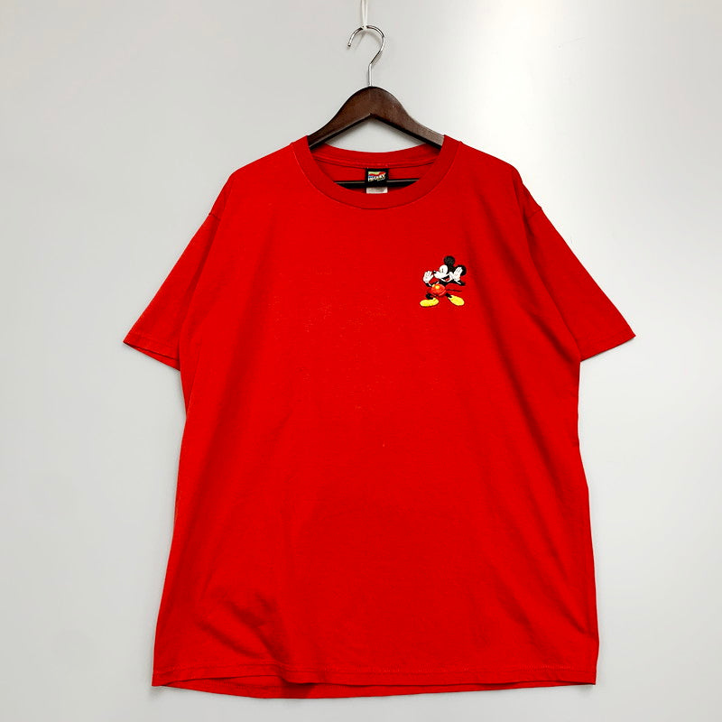 【中古品】【メンズ】 Disney ディズニー MICKEY UNLIMITED ミッキーアンリミテッド 90S Tシャツ プリント 刺繍 半袖 トップス 146-240702-ay-11-izu サイズ：下記参照 カラー：レッド 万代Net店