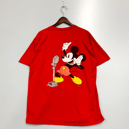 【中古品】【メンズ】 Disney ディズニー MICKEY UNLIMITED ミッキーアンリミテッド 90S Tシャツ プリント 刺繍 半袖 トップス 146-240702-ay-11-izu サイズ：下記参照 カラー：レッド 万代Net店