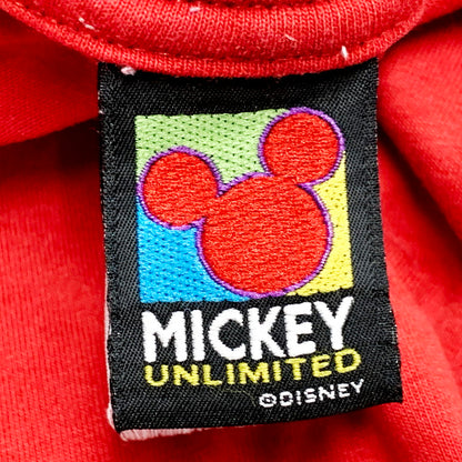 【中古品】【メンズ】 Disney ディズニー MICKEY UNLIMITED ミッキーアンリミテッド 90S Tシャツ プリント 刺繍 半袖 トップス 146-240702-ay-11-izu サイズ：下記参照 カラー：レッド 万代Net店