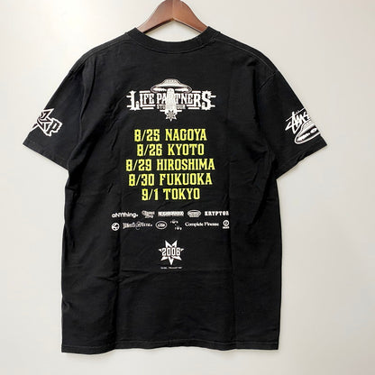 【中古品】【メンズ】 STUSSY ステューシー 00's LIFE PARTNERS TOUR TEE 半袖 プリントTシャツ メキシコ製 142-240705-hi-09-izu サイズ：M カラー：ブラック 万代Net店