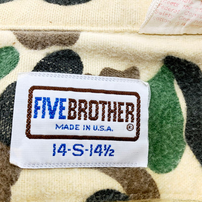 【中古品】【メンズ】 FIVE BROTHER ファイブブラザー FIVE BROTHER USA製 70-80S ダックハンターカモ シャモアクロスシャツ 長袖シャツ トップス 古着 146-240707-mk-05-izu サイズ：14.5 カラー：マルチカラー 万代Net店