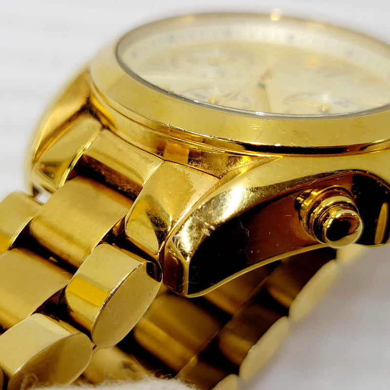 【中古品】【メンズ/レディース】 Michael Kors マイケルコース MK-5798 クロノグラフ 腕時計 198-240916-as-08-izu カラー：ゴールド 万代Net店