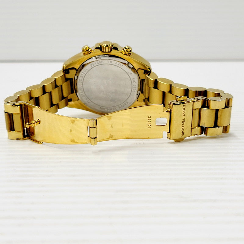 【中古品】【メンズ/レディース】 Michael Kors マイケルコース MK-5798 クロノグラフ 腕時計 198-240916-as-08-izu カラー：ゴールド 万代Net店