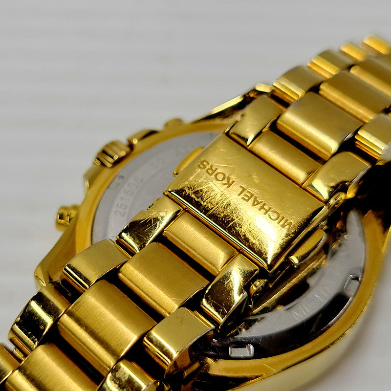 【中古品】【メンズ/レディース】 Michael Kors マイケルコース MK-5798 クロノグラフ 腕時計 198-240916-as-08-izu カラー：ゴールド 万代Net店