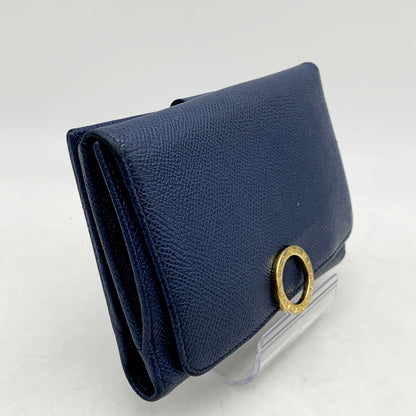 【中古品】【メンズ/レディース】 BVLGARI ブルガリ 284850 Wホック 三つ折り財布 サイフ ウォレット 181-240712-ay-30-izu カラー：ブルー 万代Net店