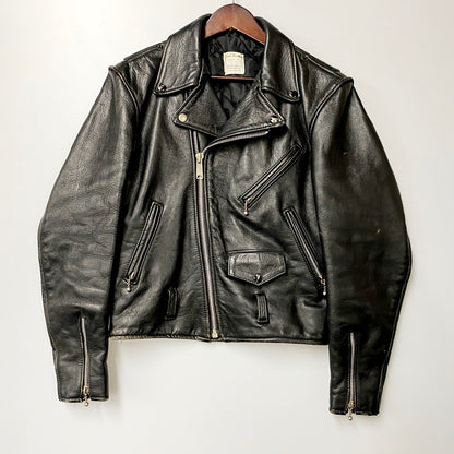 【中古品】【メンズ】  REAL LEATHER DOUBLE RIDERS JACKET ダブルライダースジャケット レザー アウター 146-240716-ay-23-izu サイズ：36 カラー：ブラック 万代Net店