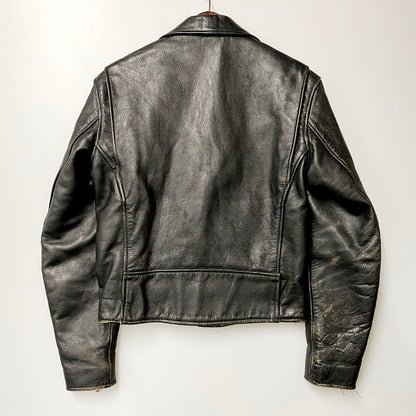 【中古品】【メンズ】  REAL LEATHER DOUBLE RIDERS JACKET ダブルライダースジャケット レザー アウター 146-240716-ay-23-izu サイズ：36 カラー：ブラック 万代Net店