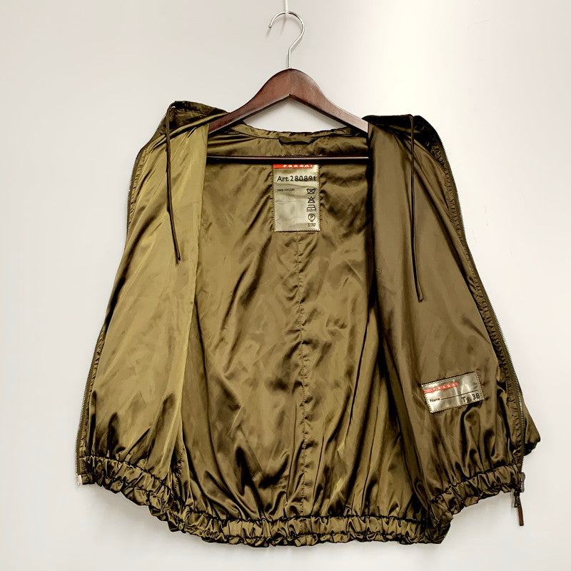 【中古品】【メンズ】 PRADA SPORTS プラダスポーツ 00S HIGH NECK NYLON JACKET ハイネック ナイロン ジャケット アウター 141-240715-as-07-izu カラー：カーキ 万代Net店