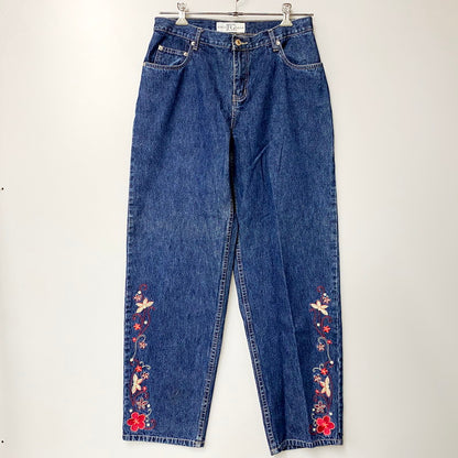 【中古品】【メンズ】  FIELD GEAR DENIM PANTS デニムパンツ 花柄 刺繍 ジーンズ ズボン ボトムス 157-240716-ay-30-izu サイズ：12 カラー：インディゴ 万代Net店