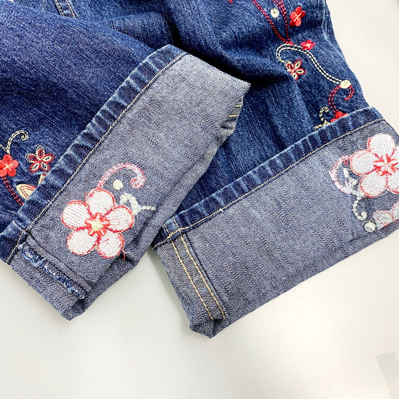 【中古品】【メンズ】  FIELD GEAR DENIM PANTS デニムパンツ 花柄 刺繍 ジーンズ ズボン ボトムス 157-240716-ay-30-izu サイズ：12 カラー：インディゴ 万代Net店