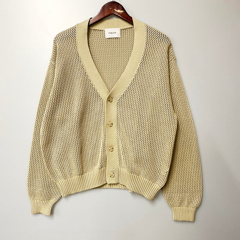 【中古品】【メンズ】 Iroquois イロコイ 23SS MESH MOLDED KNIT CD 277110 メッシュモールドニット カーディガン トップス 140-240716-ay-29-izu サイズ：2 カラー：ベージュ 万代Net店