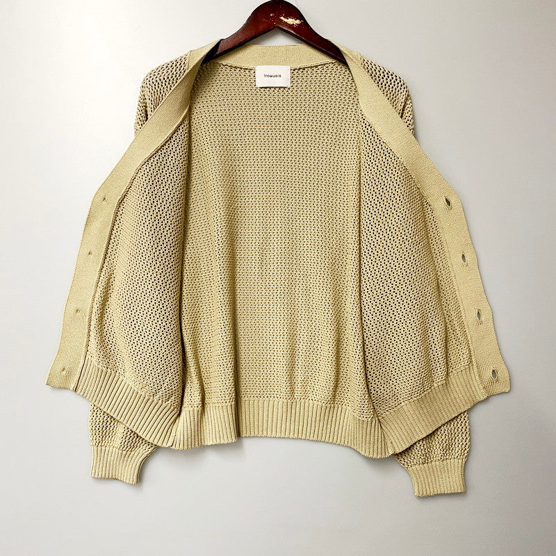 【中古品】【メンズ】 Iroquois イロコイ 23SS MESH MOLDED KNIT CD 277110 メッシュモールドニット カーディガン トップス 140-240716-ay-29-izu サイズ：2 カラー：ベージュ 万代Net店