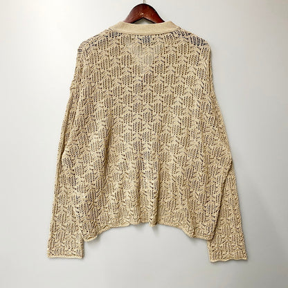 【中古品】【メンズ】 Iroquois イロコイ 22SS MESH CARDIGAN 279221 メッシュカーディガン 薄手 トップス 140-240716-ay-28-izu サイズ：2 カラー：ベージュ 万代Net店