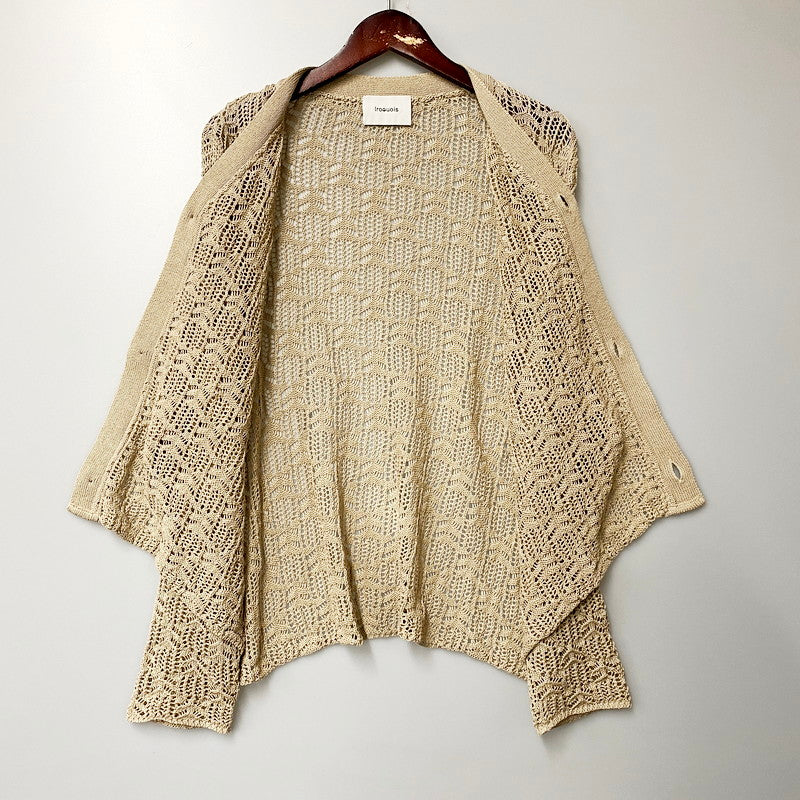 【中古品】【メンズ】 Iroquois イロコイ 22SS MESH CARDIGAN 279221 メッシュカーディガン 薄手 トップス 140-240716-ay-28-izu サイズ：2 カラー：ベージュ 万代Net店