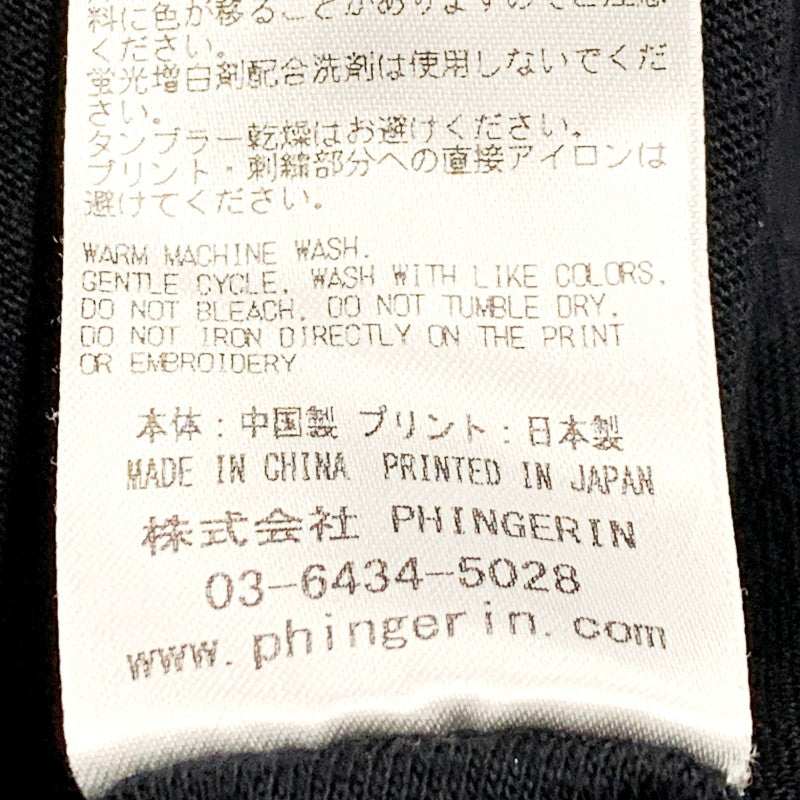 【中古品】【メンズ】 PHINGERIN フィンガリン P-ZIP TEE PD-241-CS-091 ジップ Tシャツ 半袖 トップス 140-240729-as-21-izu サイズ：XL カラー：ブラック 万代Net店