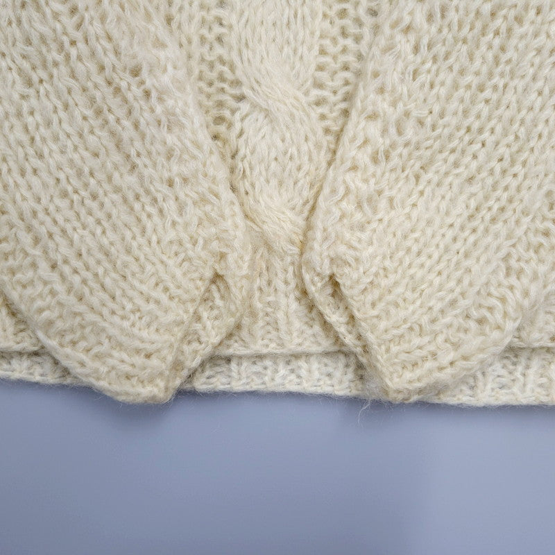 【中古品】【メンズ】 BOBBIE BROOKS 60-70S MOHAIR WOOL V NECK KNIT SWEATER ITALY VINTAGE モヘアウールニット Vネック セーター イタリアヴィンテージ トップス 146-240726-ay-01-izu サイズ：下記参照 カラー：ホワイト 万代Net店