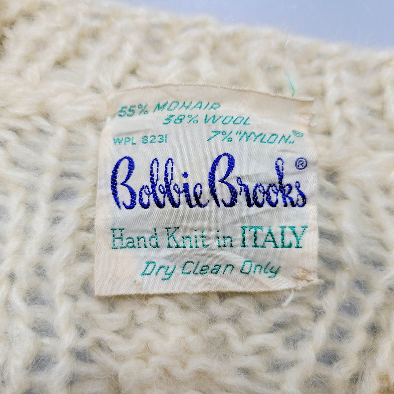 【中古品】【メンズ】 BOBBIE BROOKS 60-70S MOHAIR WOOL V NECK KNIT SWEATER ITALY VINTAGE モヘアウールニット Vネック セーター イタリアヴィンテージ トップス 146-240726-ay-01-izu サイズ：下記参照 カラー：ホワイト 万代Net店