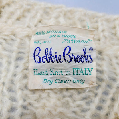 【中古品】【メンズ】 BOBBIE BROOKS 60-70S MOHAIR WOOL V NECK KNIT SWEATER ITALY VINTAGE モヘアウールニット Vネック セーター イタリアヴィンテージ トップス 146-240726-ay-01-izu サイズ：下記参照 カラー：ホワイト 万代Net店