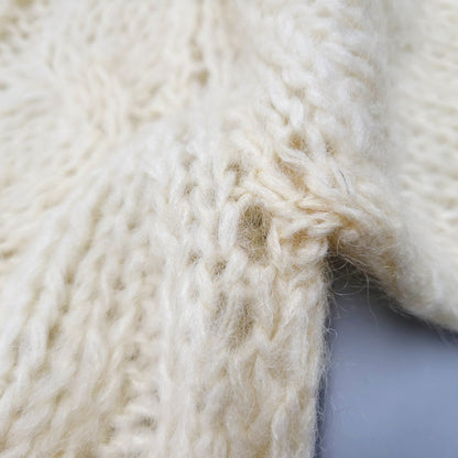【中古品】【メンズ】 BOBBIE BROOKS 60-70S MOHAIR WOOL V NECK KNIT SWEATER ITALY VINTAGE モヘアウールニット Vネック セーター イタリアヴィンテージ トップス 146-240726-ay-01-izu サイズ：下記参照 カラー：ホワイト 万代Net店