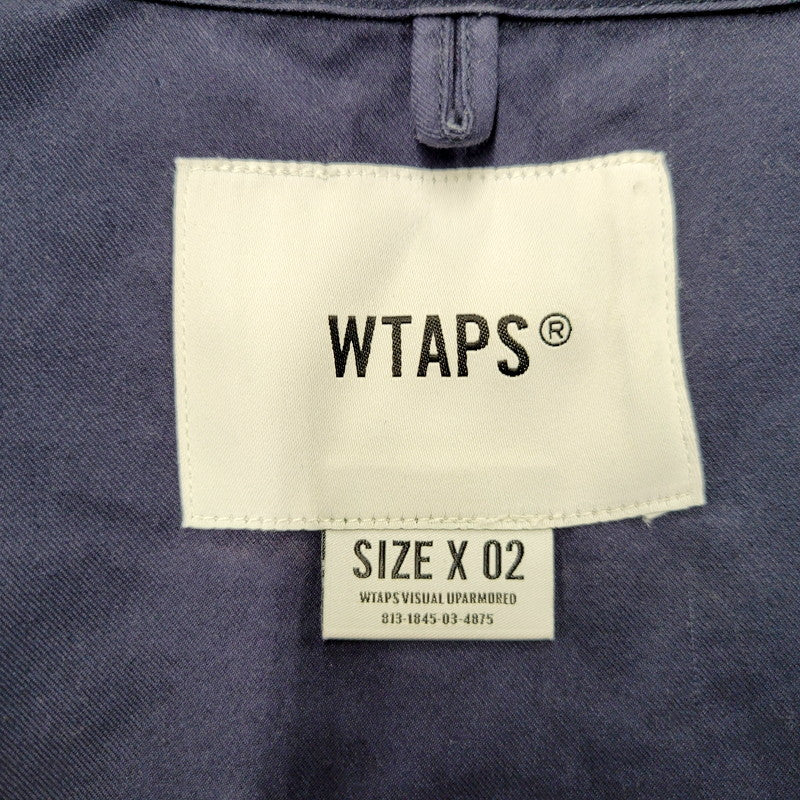 【中古品】【メンズ】 WTAPS ダブルタップス BD 02 LS COTTON TWILL 212TQDT-SHM02 コットン ツウィル 長袖シャツ トップス 142-240802-as-03-izu サイズ：02 カラー：ネイビー 万代Net店