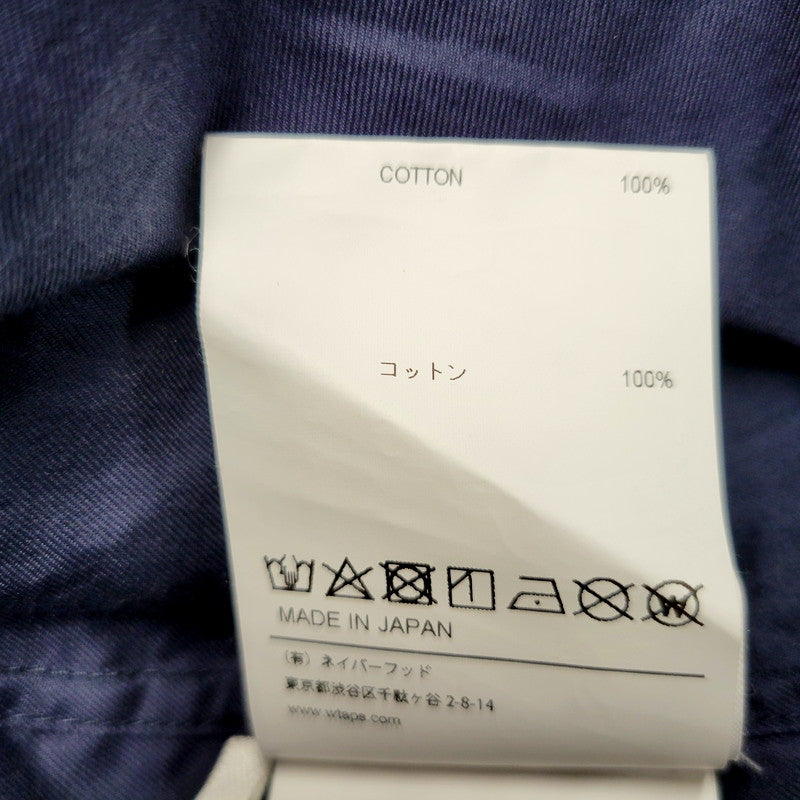 【中古品】【メンズ】 WTAPS ダブルタップス BD 02 LS COTTON TWILL 212TQDT-SHM02 コットン ツウィル 長袖シャツ トップス 142-240802-as-03-izu サイズ：02 カラー：ネイビー 万代Net店