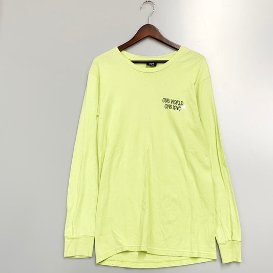 【中古品】【メンズ】 STUSSY ステューシー One World LS TEE 長袖 Tシャツ ロンT トップス 142-240729-as-13-izu サイズ：S カラー：グリーン系 万代Net店