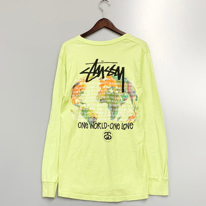 【中古品】【メンズ】 STUSSY ステューシー One World LS TEE 長袖 Tシャツ ロンT トップス 142-240729-as-13-izu サイズ：S カラー：グリーン系 万代Net店