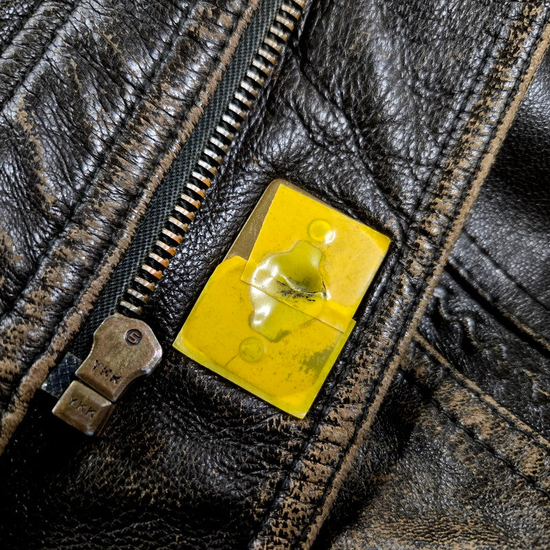 【現状渡し品】【メンズ】 GIORGIO LEATHER COAT ジョルジオ レザーコート ロング ジャケット アウター 146-240730-ay-22-izu サイズ：L カラー：ブラウン 万代Net店