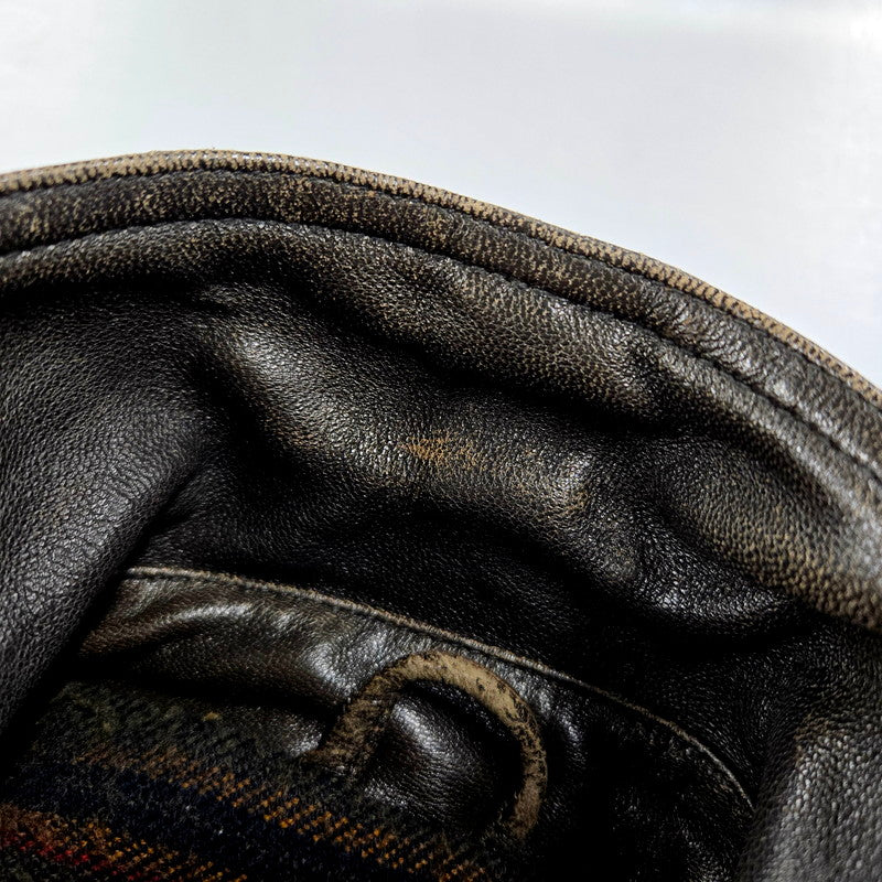 【現状渡し品】【メンズ】 GIORGIO LEATHER COAT ジョルジオ レザーコート ロング ジャケット アウター 146-240730-ay-22-izu サイズ：L カラー：ブラウン 万代Net店