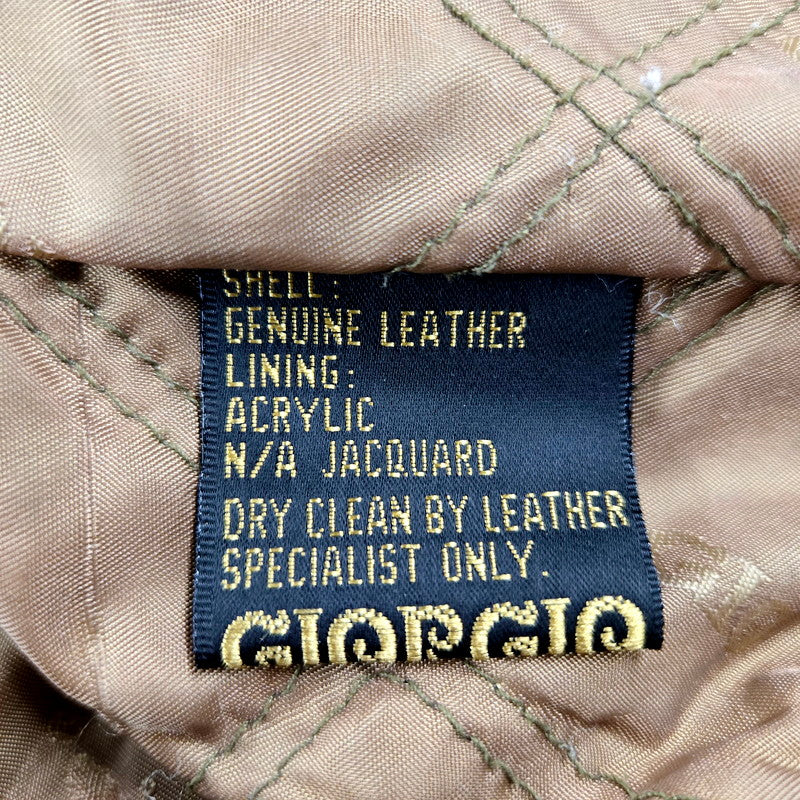 【現状渡し品】【メンズ】 GIORGIO LEATHER COAT ジョルジオ レザーコート ロング ジャケット アウター 146-240730-ay-22-izu サイズ：L カラー：ブラウン 万代Net店
