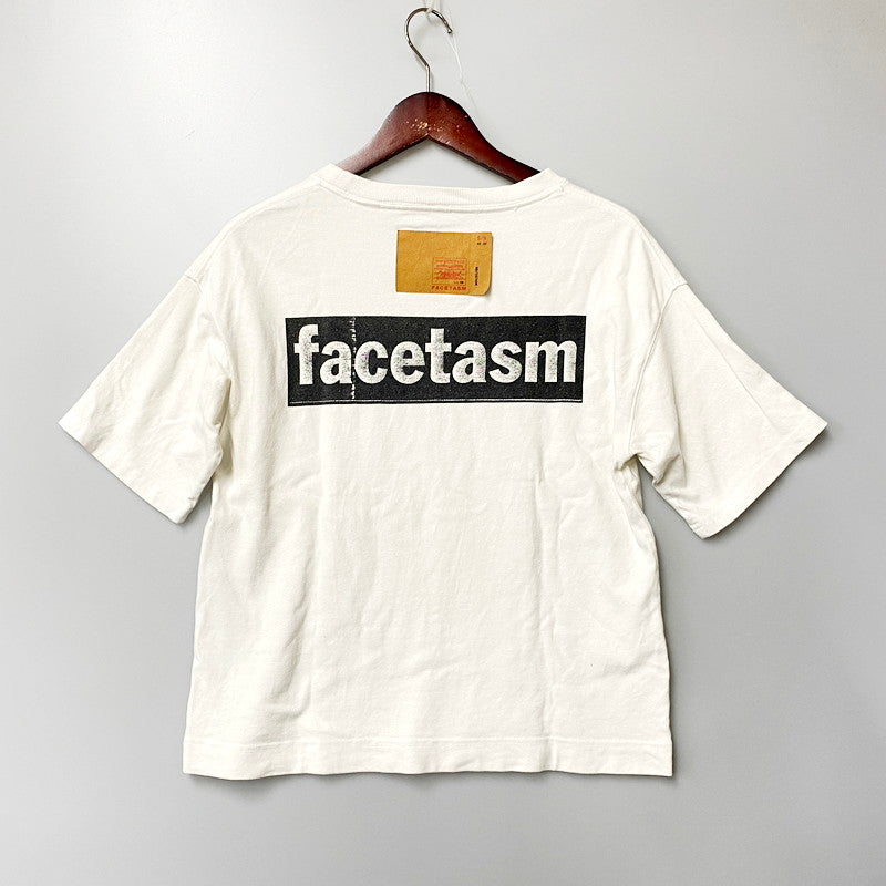 【中古品】【メンズ】 FACETASM ファセッタズム LEVI'S リーバイス バックロゴ クルーネック 半袖 Ｔシャツ トップス 140-240805-mk-18-izu サイズ：XS カラー：WHITE 万代Net店